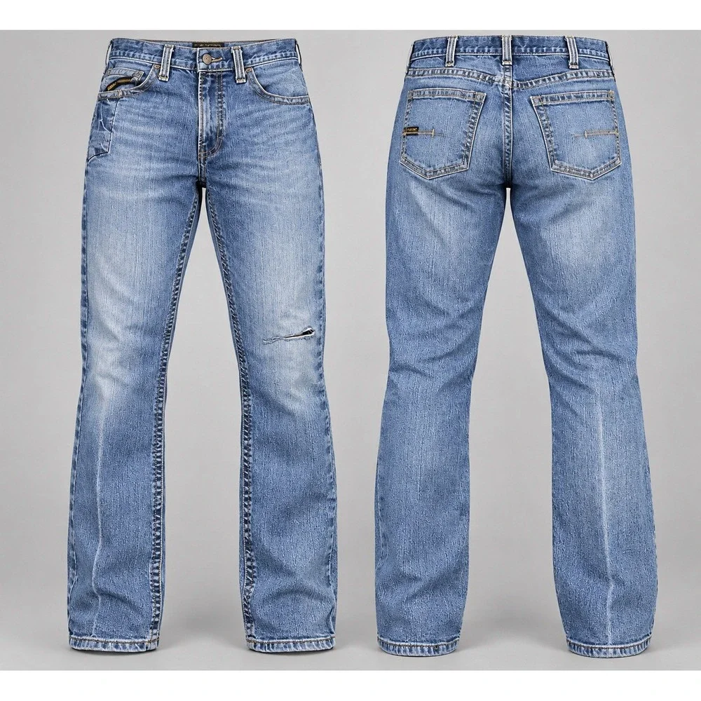 Ariat Rebar M5 Jeans Men's 33x36 Distressed Straight Leg Ironside Durastretch